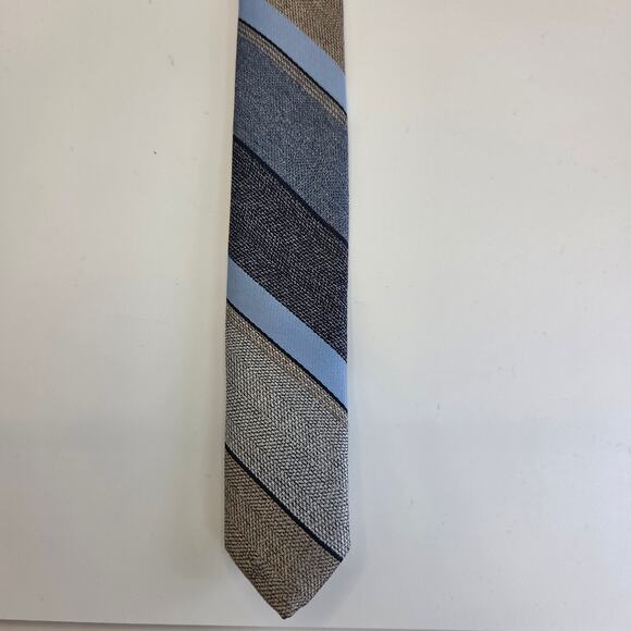 Vintage 1970s Johnny Carson Striped Polyester Tie 3” Wide Made USA - Picture 6 of 8